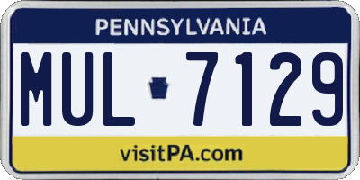 PA license plate MUL7129