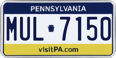 PA license plate MUL7150