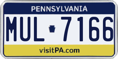 PA license plate MUL7166