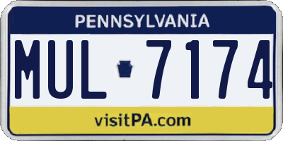PA license plate MUL7174