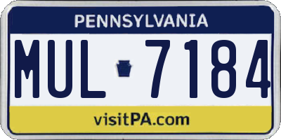 PA license plate MUL7184