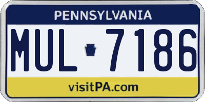 PA license plate MUL7186