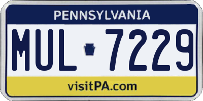 PA license plate MUL7229