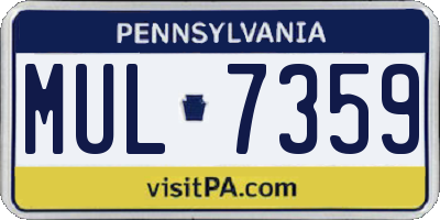 PA license plate MUL7359