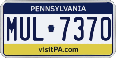 PA license plate MUL7370