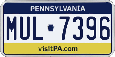 PA license plate MUL7396