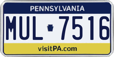 PA license plate MUL7516