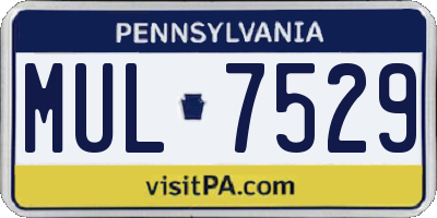 PA license plate MUL7529