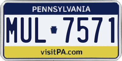 PA license plate MUL7571