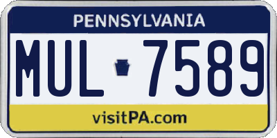 PA license plate MUL7589