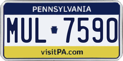 PA license plate MUL7590