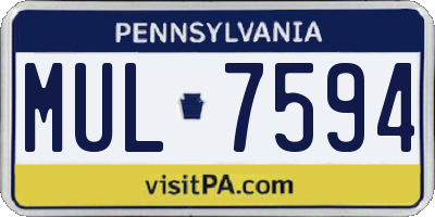PA license plate MUL7594