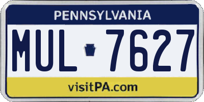 PA license plate MUL7627