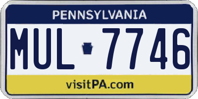 PA license plate MUL7746