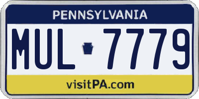 PA license plate MUL7779