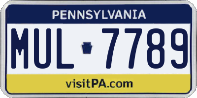 PA license plate MUL7789