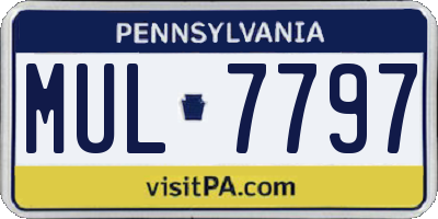 PA license plate MUL7797