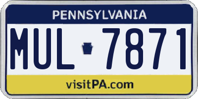 PA license plate MUL7871