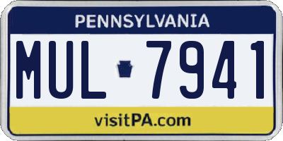 PA license plate MUL7941