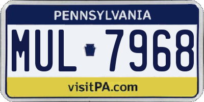 PA license plate MUL7968