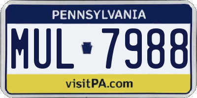 PA license plate MUL7988