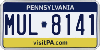 PA license plate MUL8141