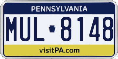 PA license plate MUL8148