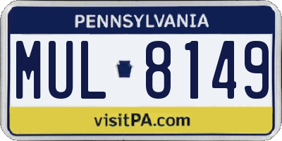 PA license plate MUL8149