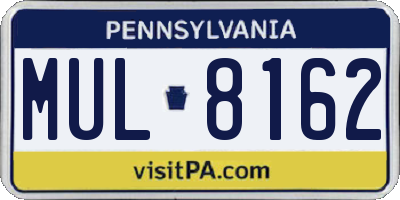 PA license plate MUL8162
