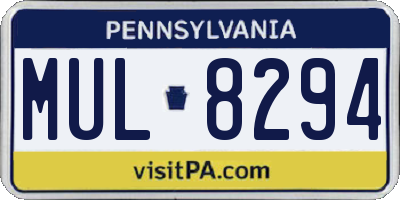 PA license plate MUL8294
