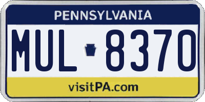PA license plate MUL8370