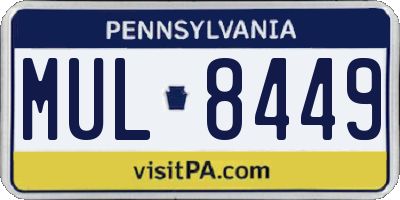 PA license plate MUL8449