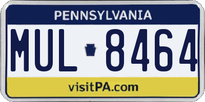 PA license plate MUL8464