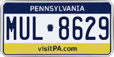 PA license plate MUL8629
