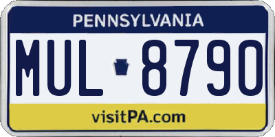 PA license plate MUL8790