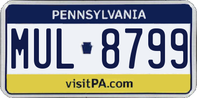 PA license plate MUL8799
