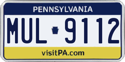 PA license plate MUL9112