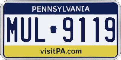 PA license plate MUL9119