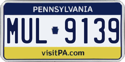 PA license plate MUL9139