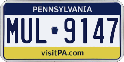 PA license plate MUL9147