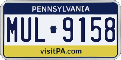 PA license plate MUL9158