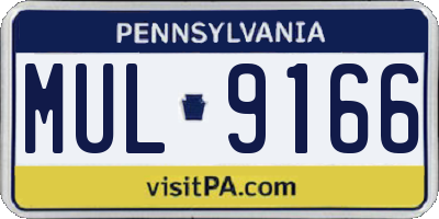 PA license plate MUL9166