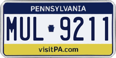 PA license plate MUL9211