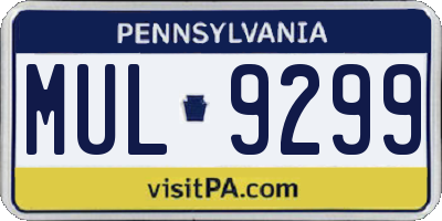 PA license plate MUL9299