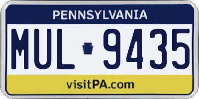 PA license plate MUL9435