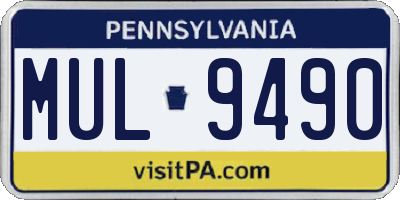 PA license plate MUL9490