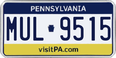PA license plate MUL9515