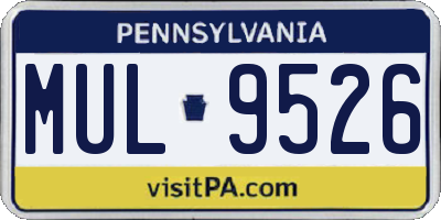 PA license plate MUL9526
