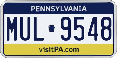 PA license plate MUL9548