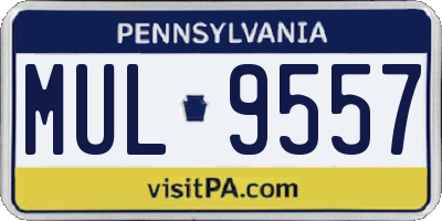PA license plate MUL9557